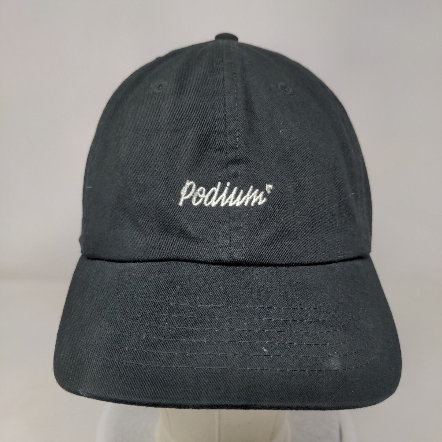 Podium Slideback Hat Black OSFA Adjustable Embroidered 6 Panel Champion