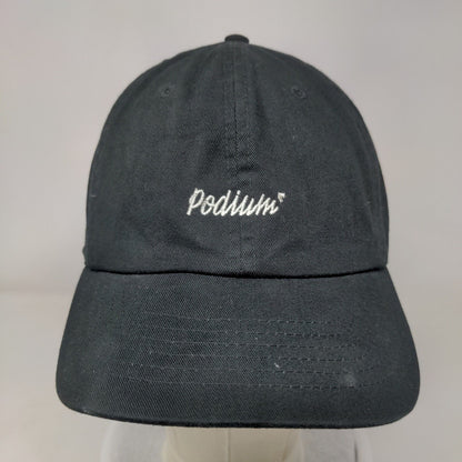 Podium Slideback Hat Black OSFA Adjustable Embroidered 6 Panel Champion