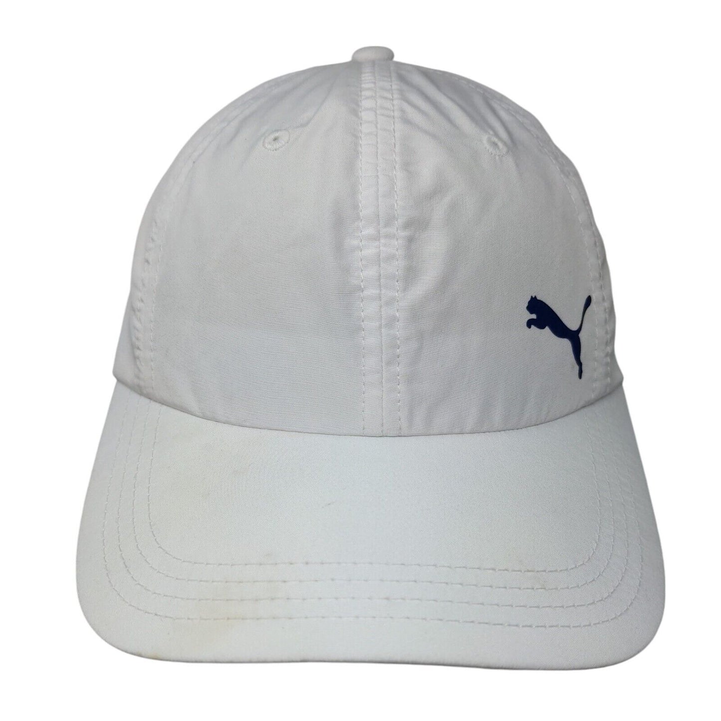 PUMA Slideback Hat White OSFA Adjustable Vented Holes 6 Panel Polyester