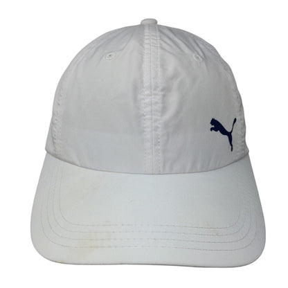 PUMA Slideback Hat White OSFA Adjustable Vented Holes 6 Panel Polyester