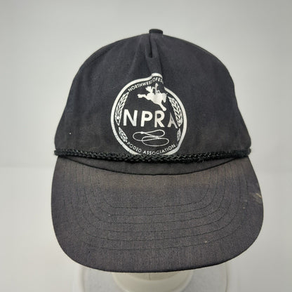 NPRA Northwest Pro Rodeo Association Snapback Hat Black OS Adjustable Rope