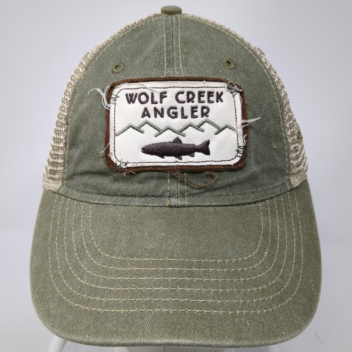Ouray Trucker Hat Green One Size Mesh Montana Wolf Creek Angler Fish Patch Cap