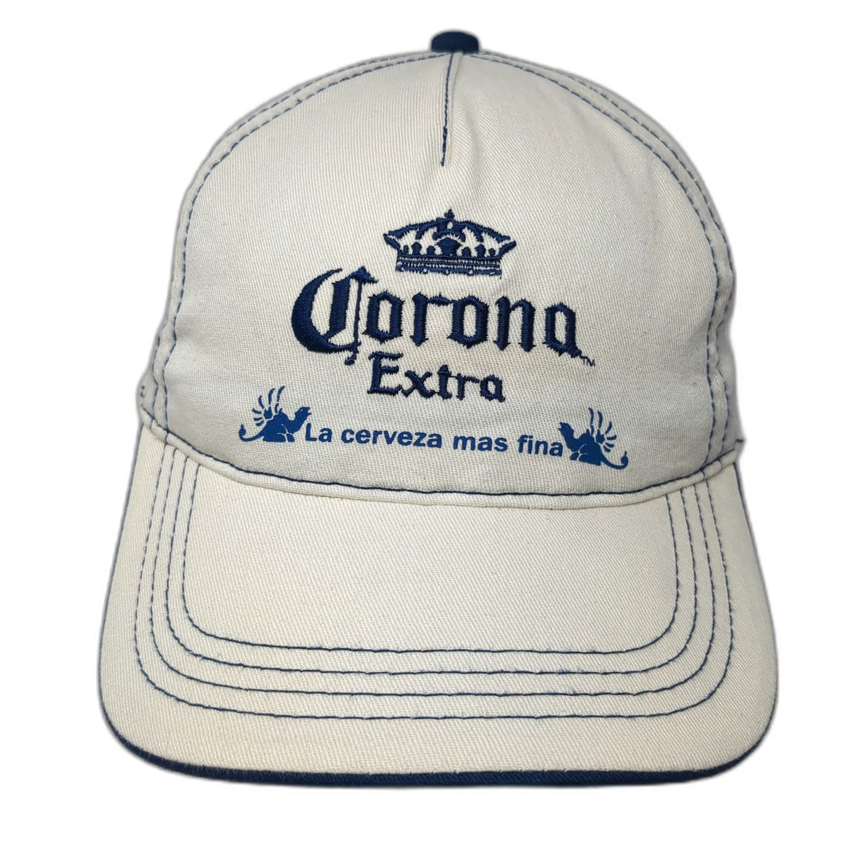 HB Sportgear 5 Panel Beige Blue One Size Corona Extra Beer Contrast Stitch Hat