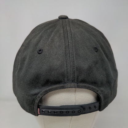 Herschel Patch Snapback Hat Black One Size Adjustable Solid Vent Holes