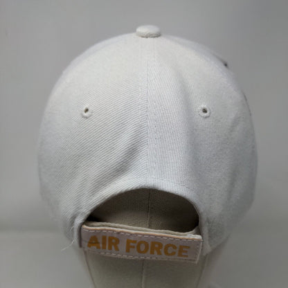 Air Force Strapback Hat White One Size Embroidered U.S. Warriors