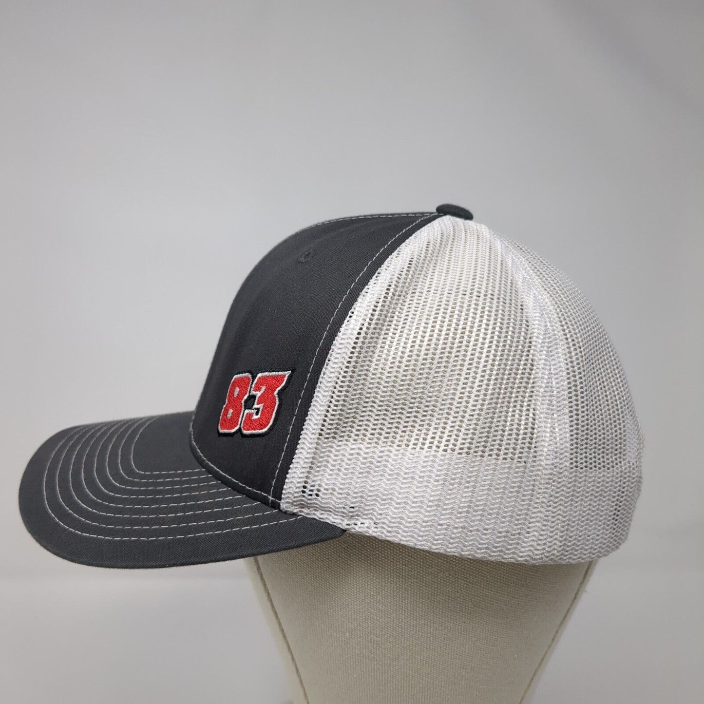 83 Snapback 112 Trucker Hat Gray One Size Adjustable Mesh Back Richardson