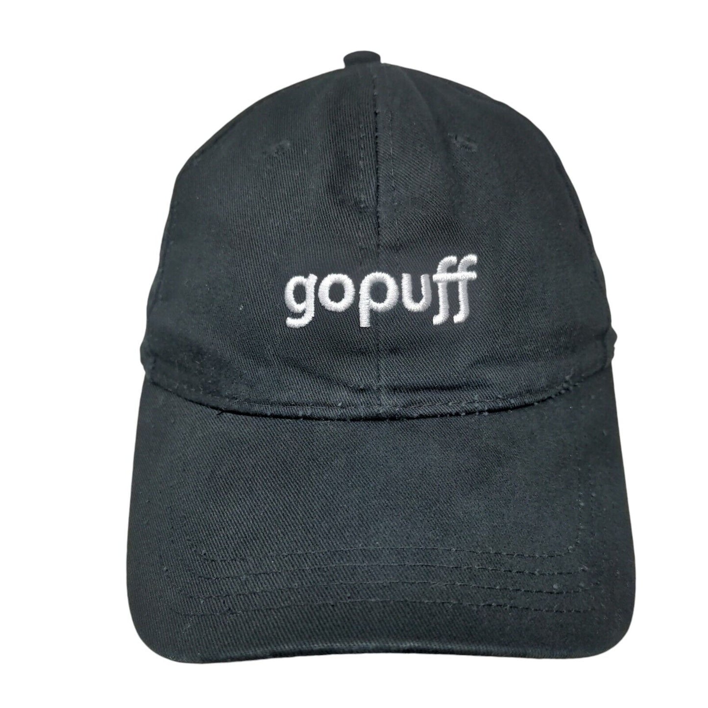 Gopuff Slideback Hat Black One Size Solid Embroidered Adjustable 6 Panel