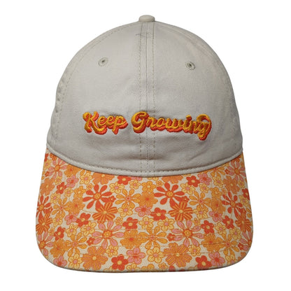 Keep Growing Fitted Baseball Cap Multicolor One Size Adjustable Floral Print