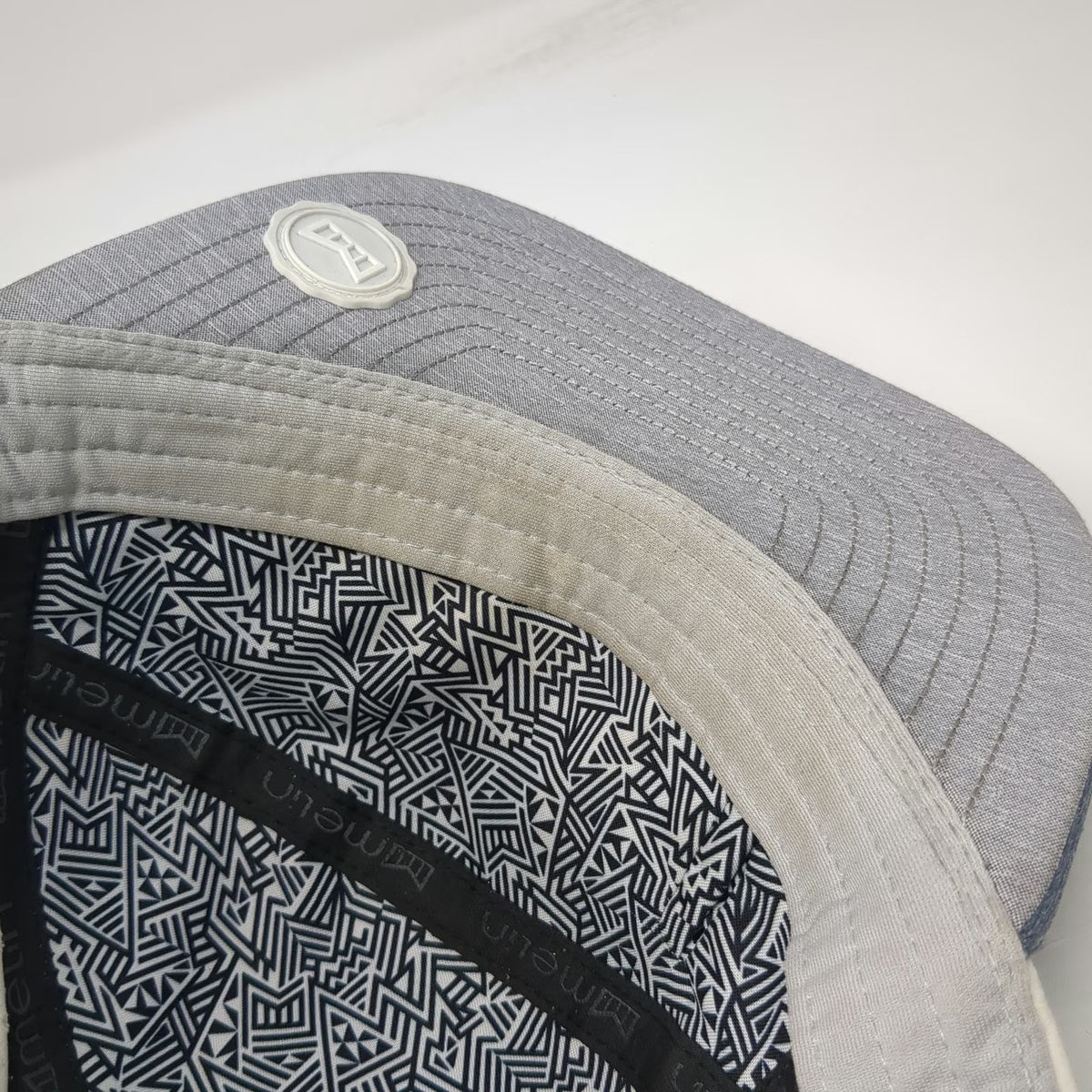 Melin Trenches Hydro Trucker Hat Gray One Size Snapback Mesh Flat Brim Logo