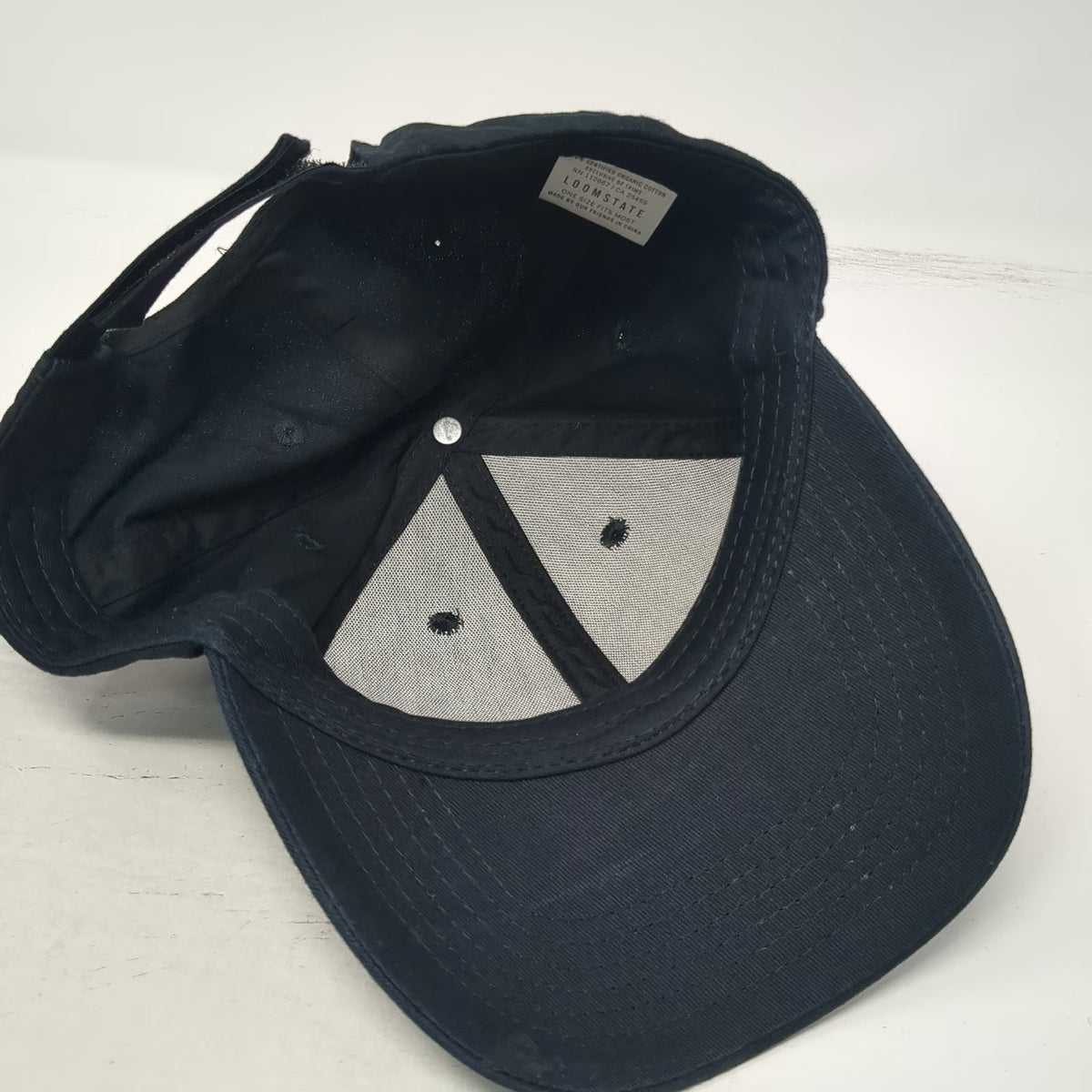 Loomstate Chipotle Baseball Cap Black One Size Organic Cotton Strapback Hat Logo