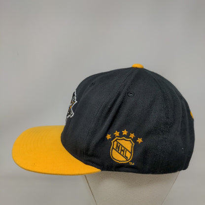 Pittsburgh Penguins Snapback Hat Black Yellow Mitchell & Ness NHL Embroidered