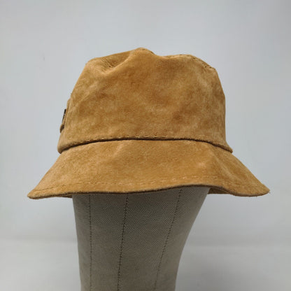 Nine West Women's Bucket Hat Tan Lined Spell Out Logo Button