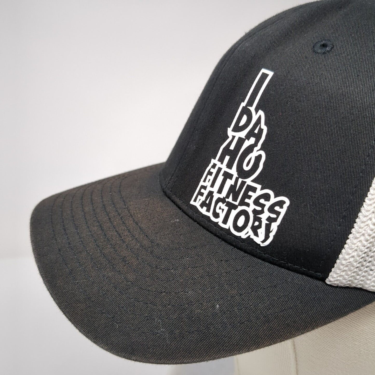 Idaho Fitness Factory Fitted Mesh Back Trucker Hat Black L/XL Flexfit