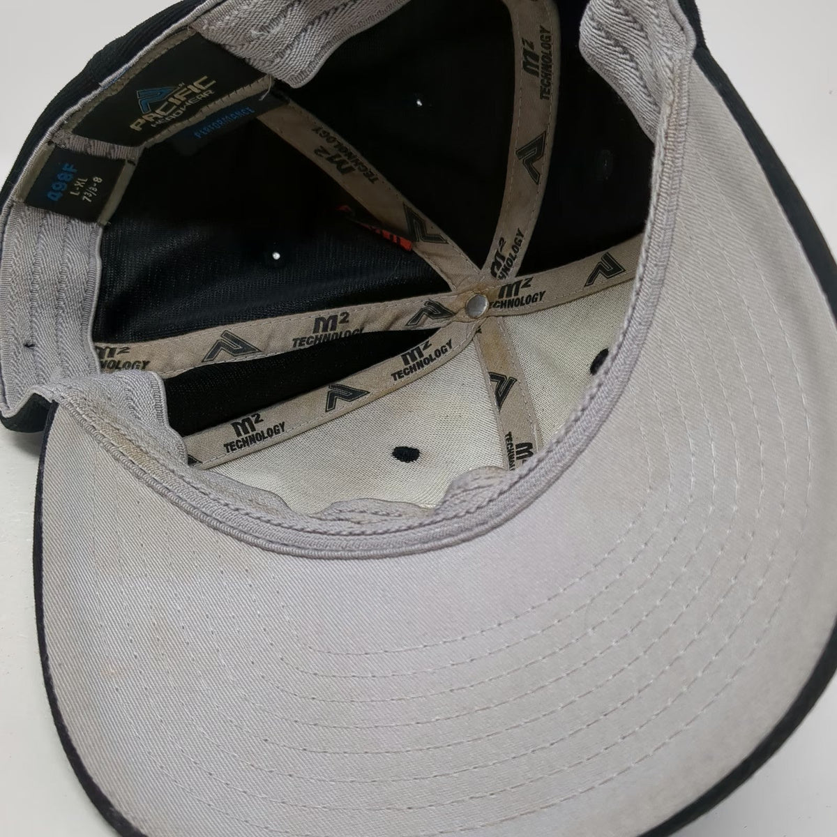 Pacific Headwear Baseball Cap Black XL Fitted Performance Hat Smiley Face JM