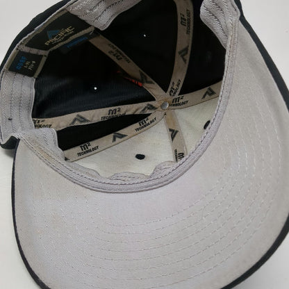 Pacific Headwear Baseball Cap Black XL Fitted Performance Hat Smiley Face JM