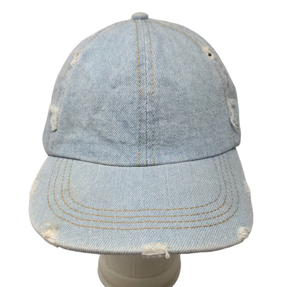 Sonoma Women's Denim Hat Strapback Blue Distressed Cotton Blend