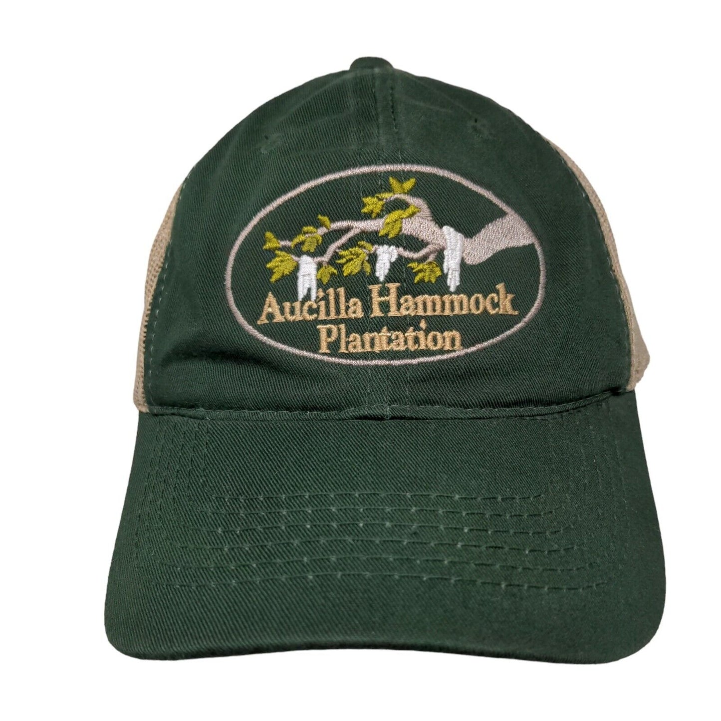 Aucilla Hammock Plantation Strapback Hat OSFM Green Mesh Back Embroidered OC