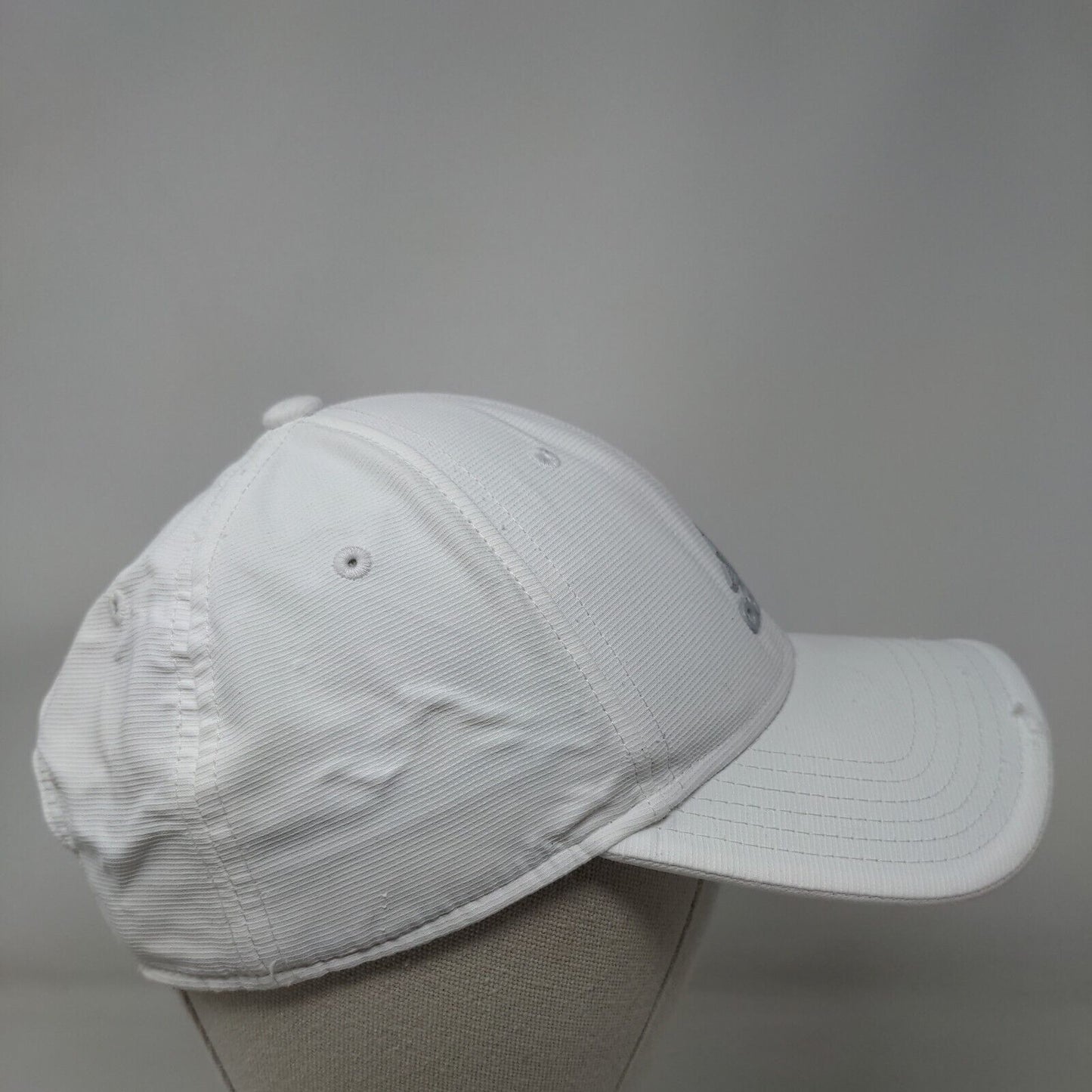 Adidas 3 Stripes Strapback Hat White One Size Adjustable Solid 6 Panel