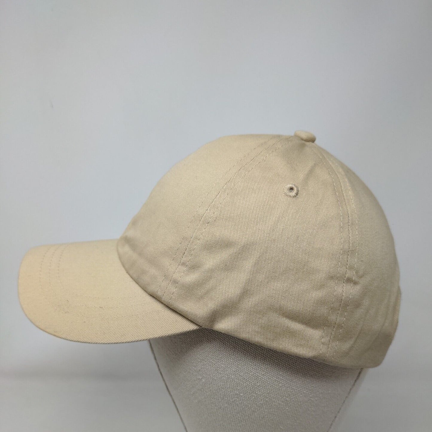 Unbranded Slideback Hat Tan One Size Adjustable Vent Holes 6 Panel Blank