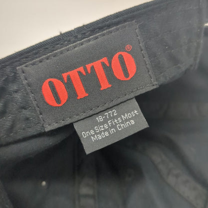 Otto Baseball Cap Black One Size Adjustable Slideback Cotton T-O Engineers Hat