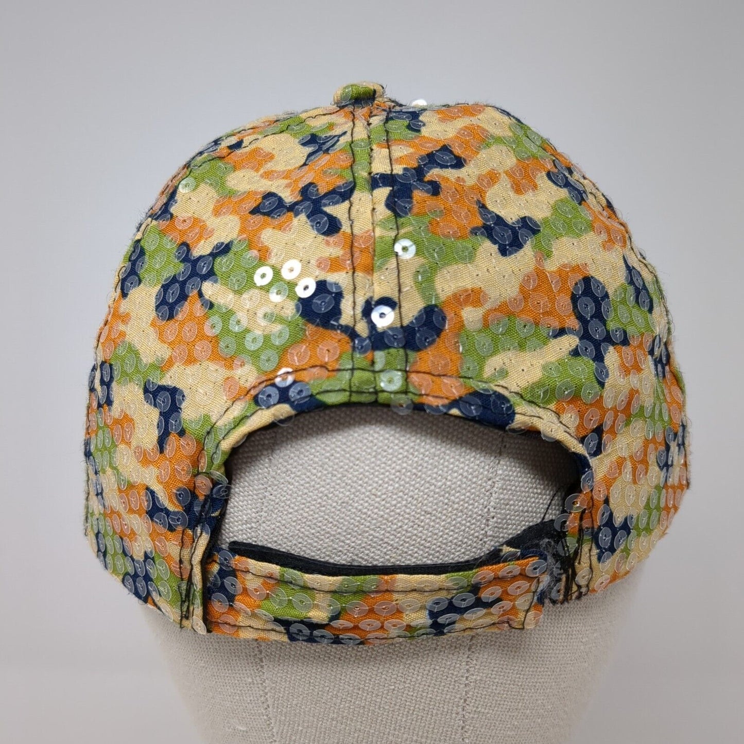 Unbranded Strapback Hat Camouflage One Size Adjustable Sequin 6 Panel