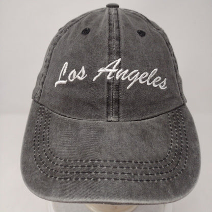 Los Angeles Strapback Hat Gray One Size Embroidered Adjustable Solid