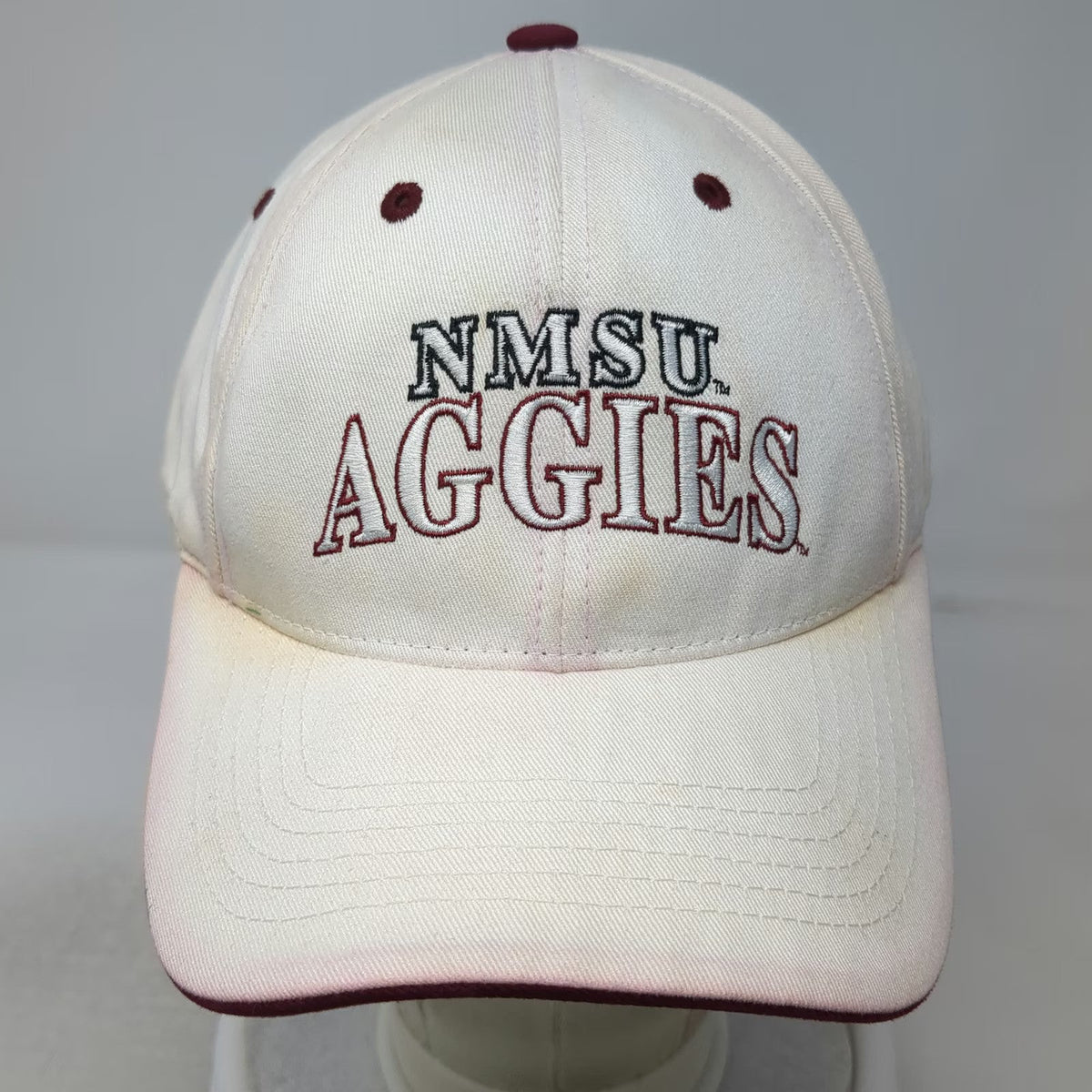 New Mexico St Aggies NCAA ML Authentic Headwear Cap Hat White Red One Size Strap