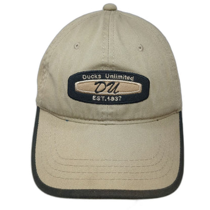 Ducks Unlimited Baseball Cap Beige One Size Contrast Brim Slideback DU Logo Hat