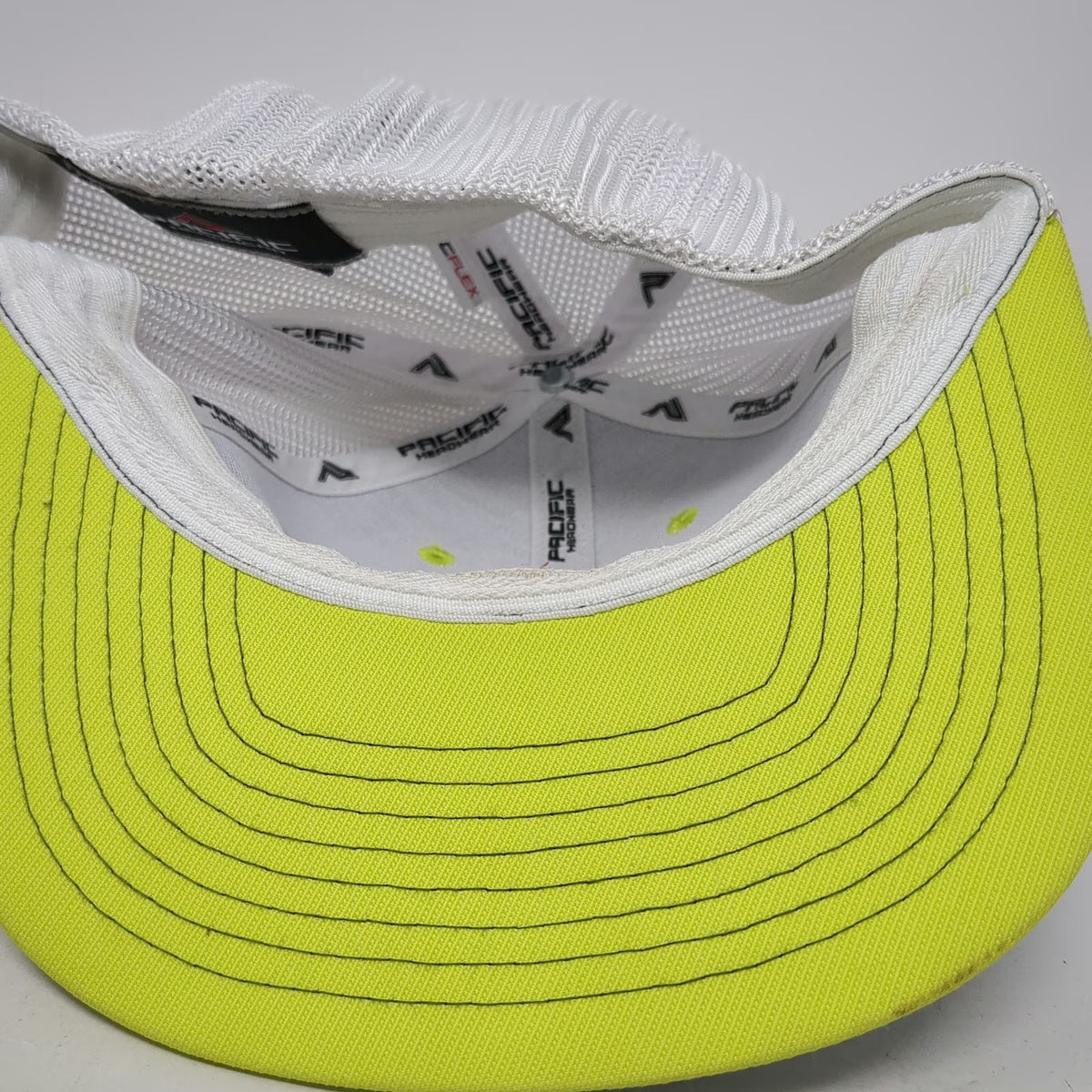 Pacific Headwear Baseball Cap Gray 8 Mesh Aztec Welding Fitted Yellow Stitch Hat