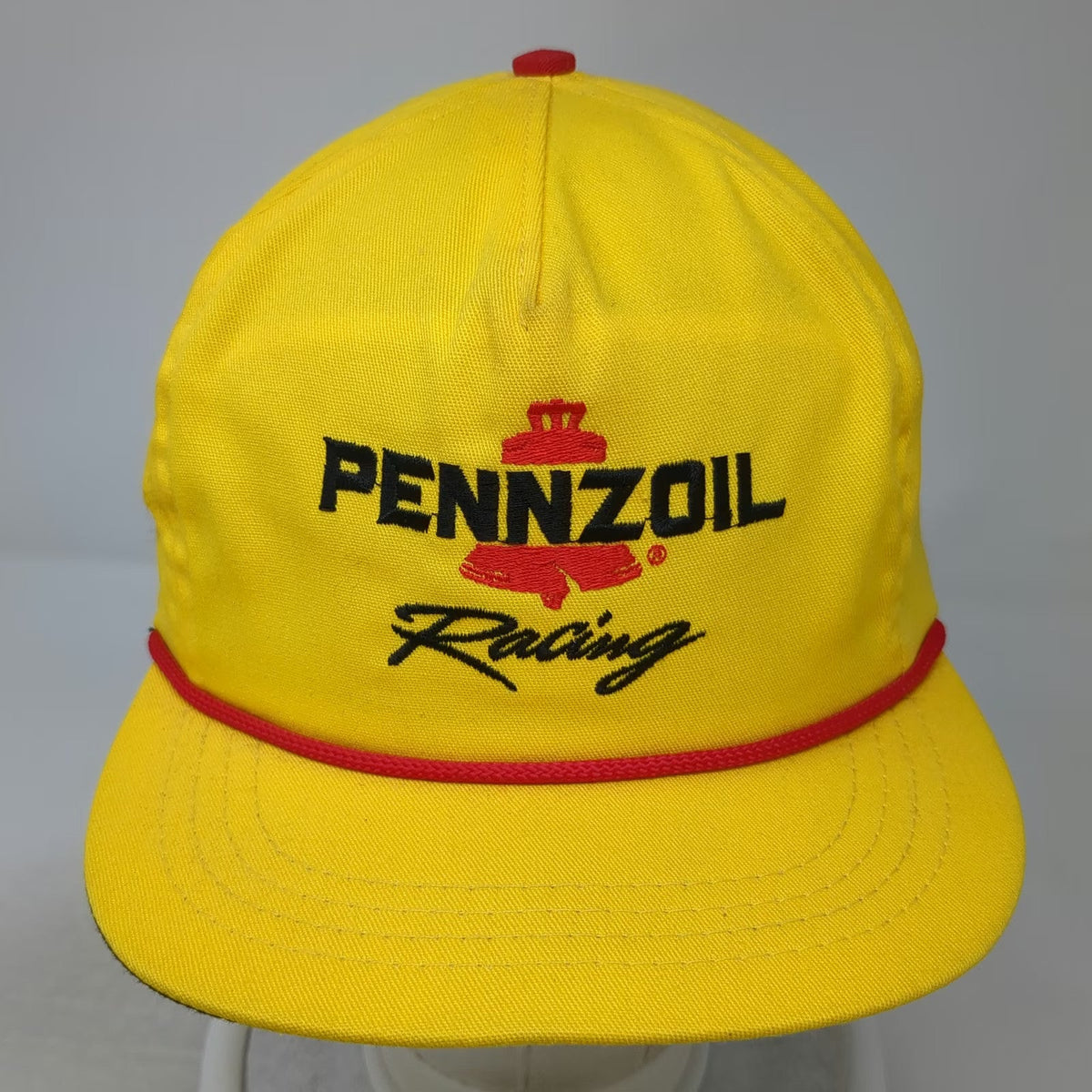 Cali Fame Pennzoil Racing 5 Panel Yellow Hat One Size Rope Brim Slideback USA