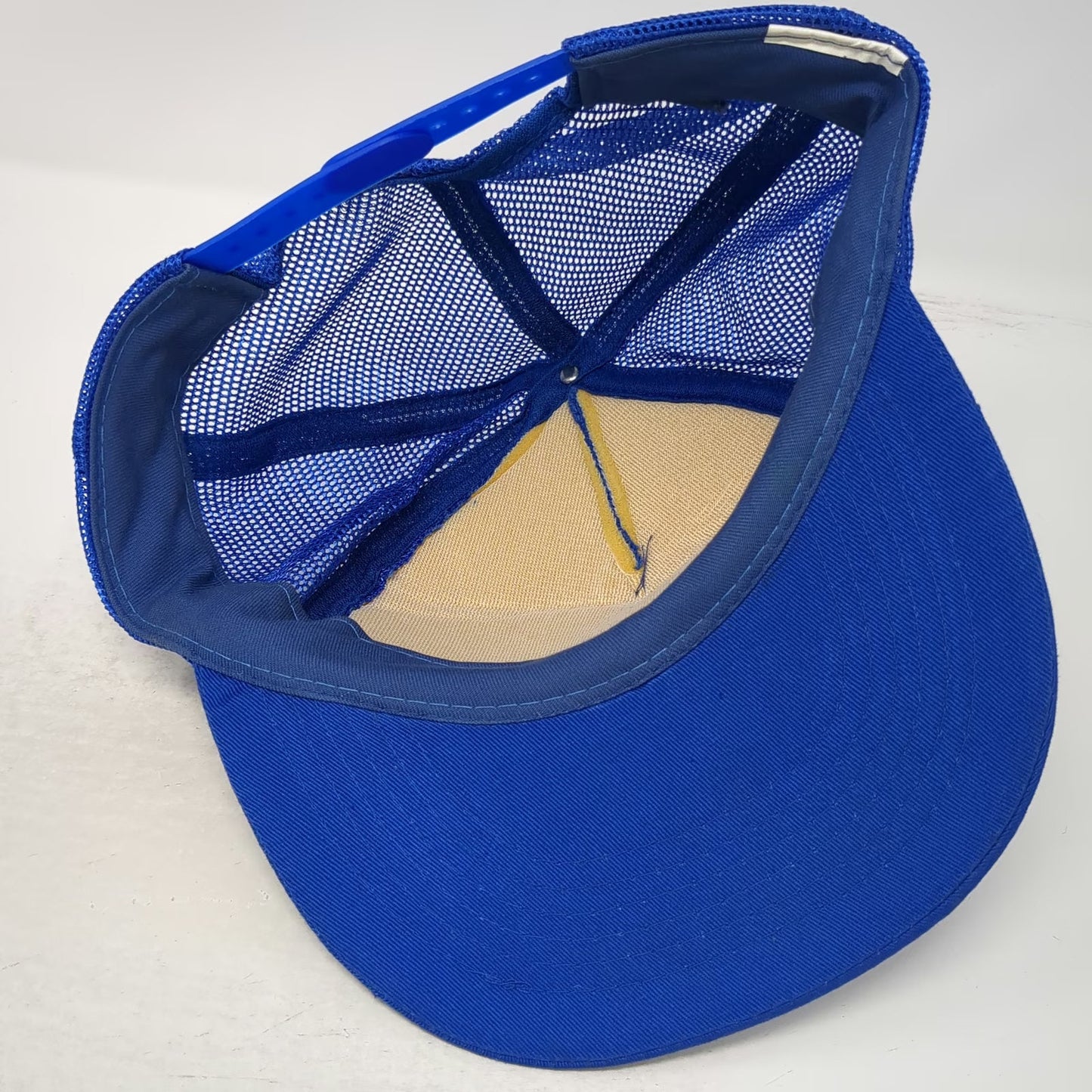 Blue Trucker Hat OS Florida Flamingo Palm Tree Mesh Snapback Foam Front Vintage