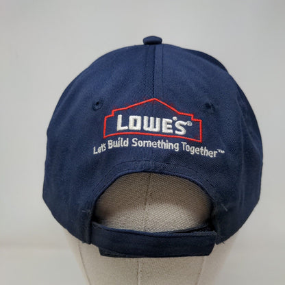 Johns Manville Lowes Strapback Hat Blue One Size Adjustable Embroidered 6 Panel