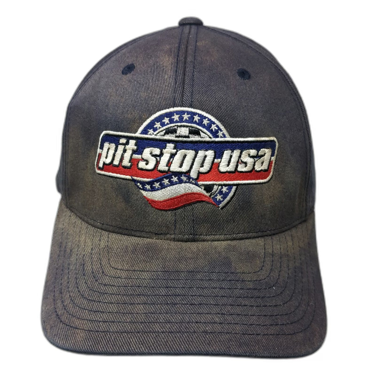 Port Authority pit-stop-USA Embroidered Logo Baseball Cap Blue XL Fitted Hat