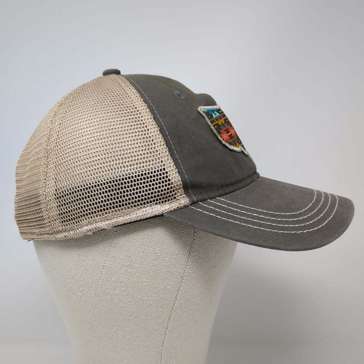 Sugar Creek Collection Trucker Hat Gray One Size USA Patch Mesh Back Southwest
