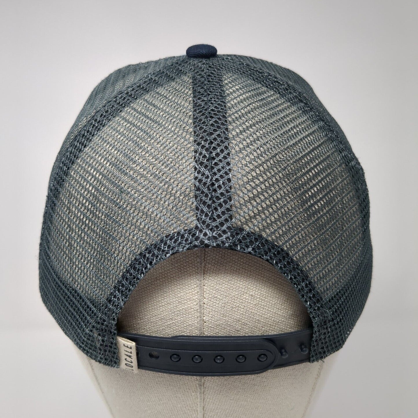 Peaks & Valleys Snapback Trucker Hat Blue One Size Mesh Back Locale