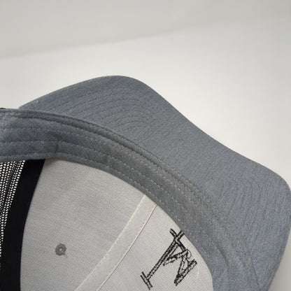 Richardson Snapback Mesh Back Trucker Hat Gray One Size Embroidered Letters