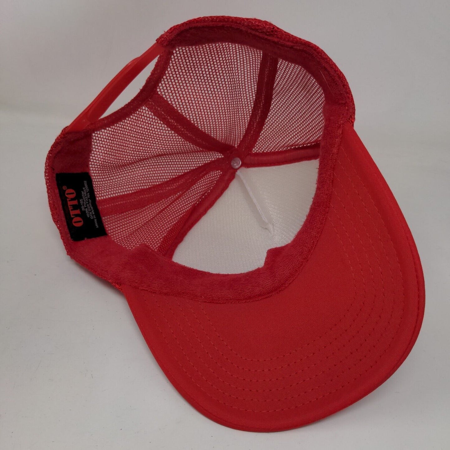 Otto Snapback Trucker Hat Red OSFM Adjustable Mesh Back Blank Rope Polyester