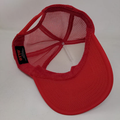 Otto Snapback Trucker Hat Red OSFM Adjustable Mesh Back Blank Rope Polyester