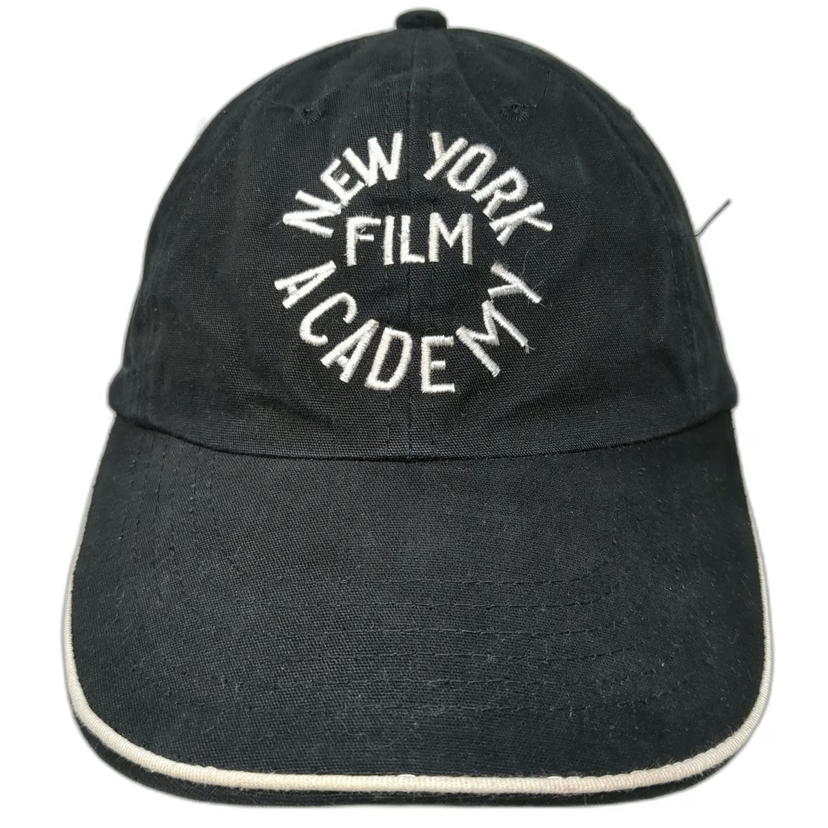 NYFA Baseball Cap Black One Size White Contrast Brim Piping Logo Strapback Hat