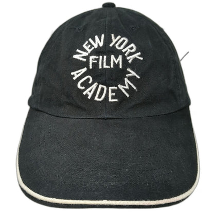 NYFA Baseball Cap Black One Size White Contrast Brim Piping Logo Strapback Hat