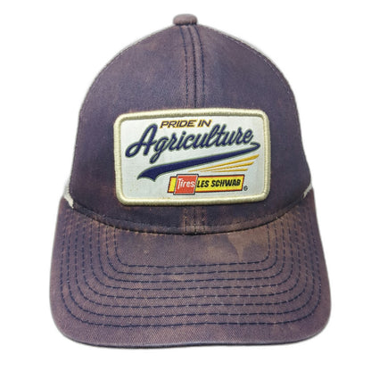 Les Schwab Tires Pride In Agriculture Trucker Hat Blue One Size Mesh Snapback
