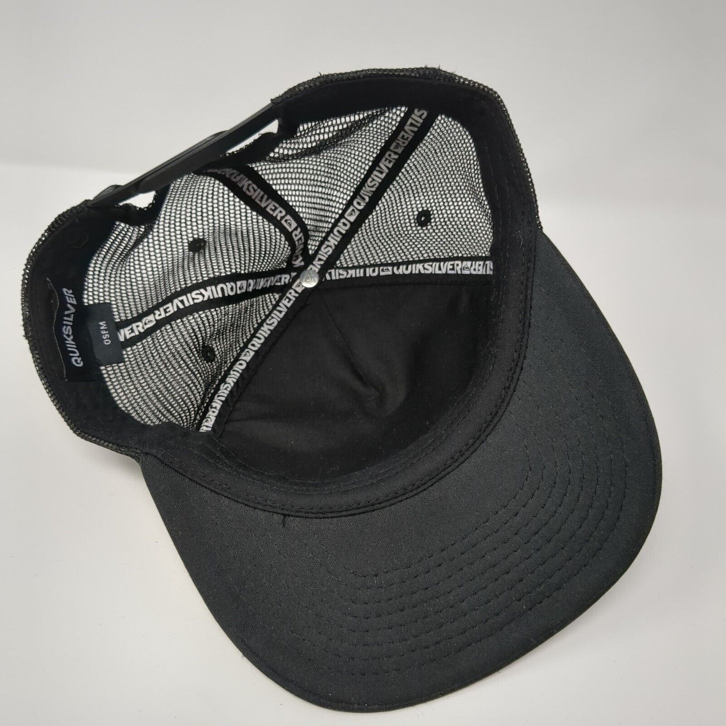 Quiksilver Snapback Mesh Back Trucker Hat Black One Size Adjustable