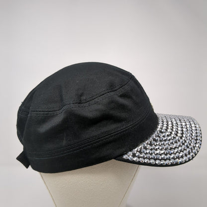 Love Strapback Cadet Army Cap Black One Size Rhinestone Bling Something Special