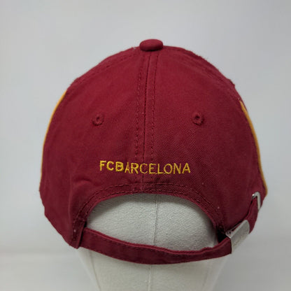 FC Barcelona Slideback Hat Red Striped OSFA Embroidered Logo Adjustable