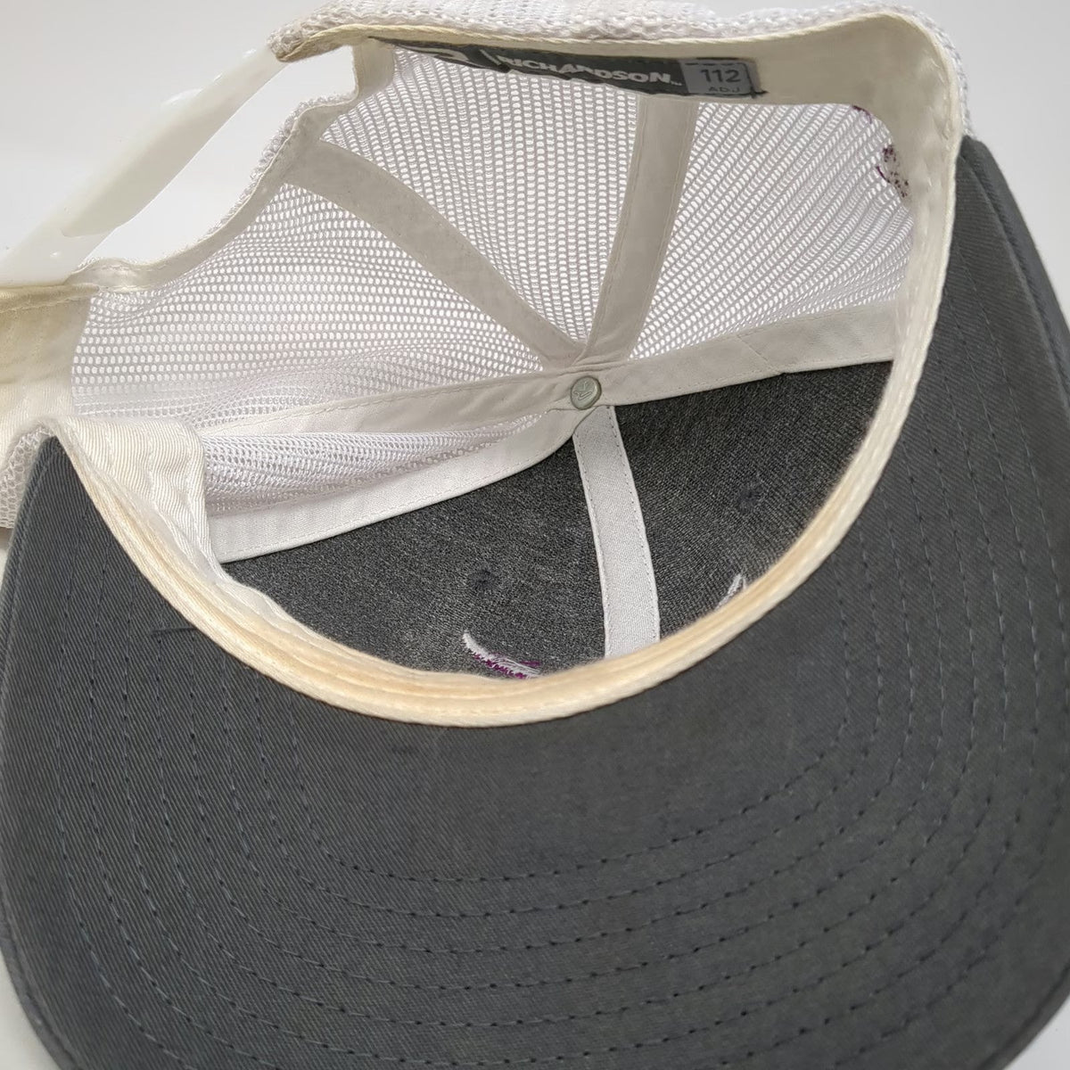 Richardson 112 Trucker Hat Gray One Size Spin Em Spur Logo Mesh Snapback Cowboy