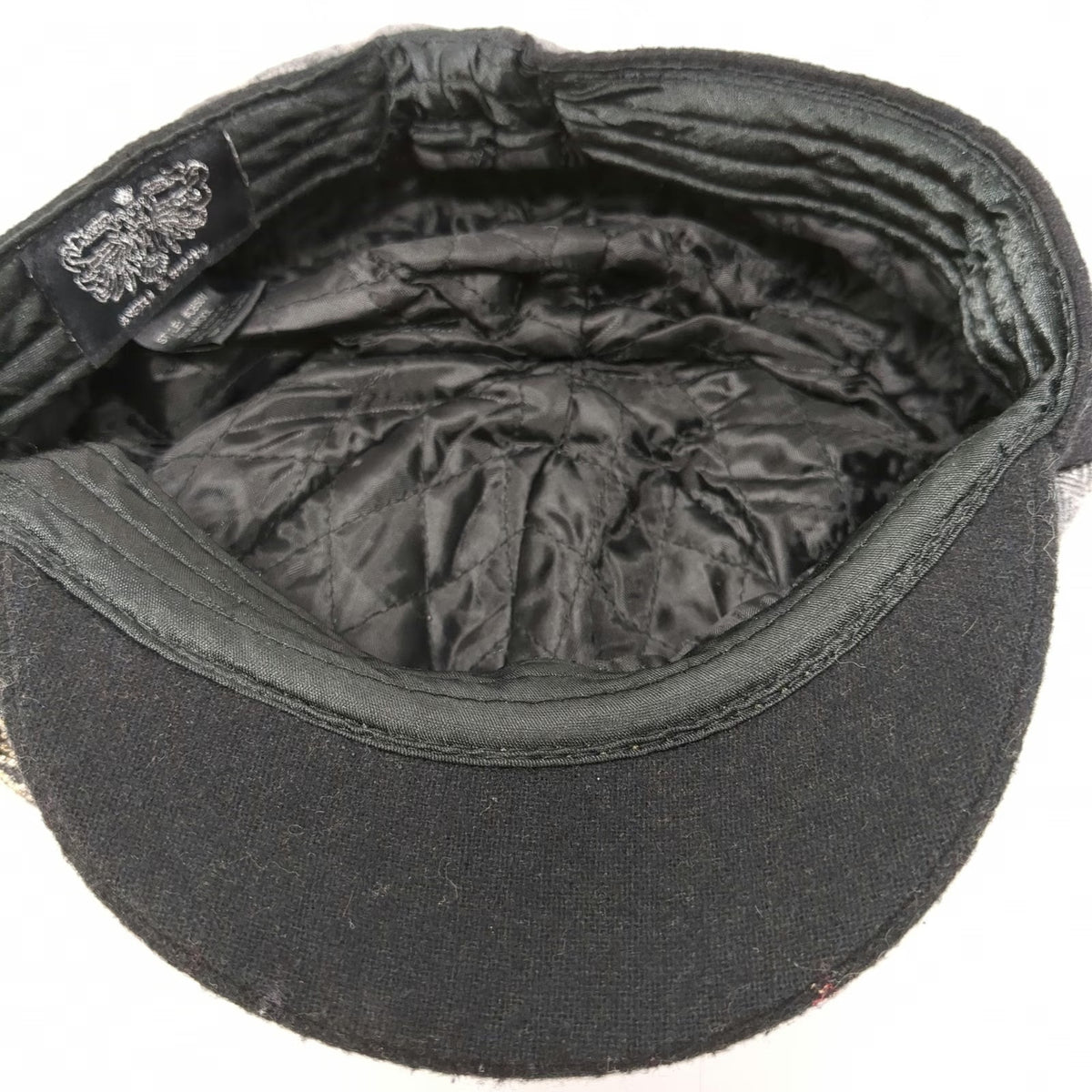 Angela & William Newsboy Cap Gray Black White One Size Wool Blend Flower Hat