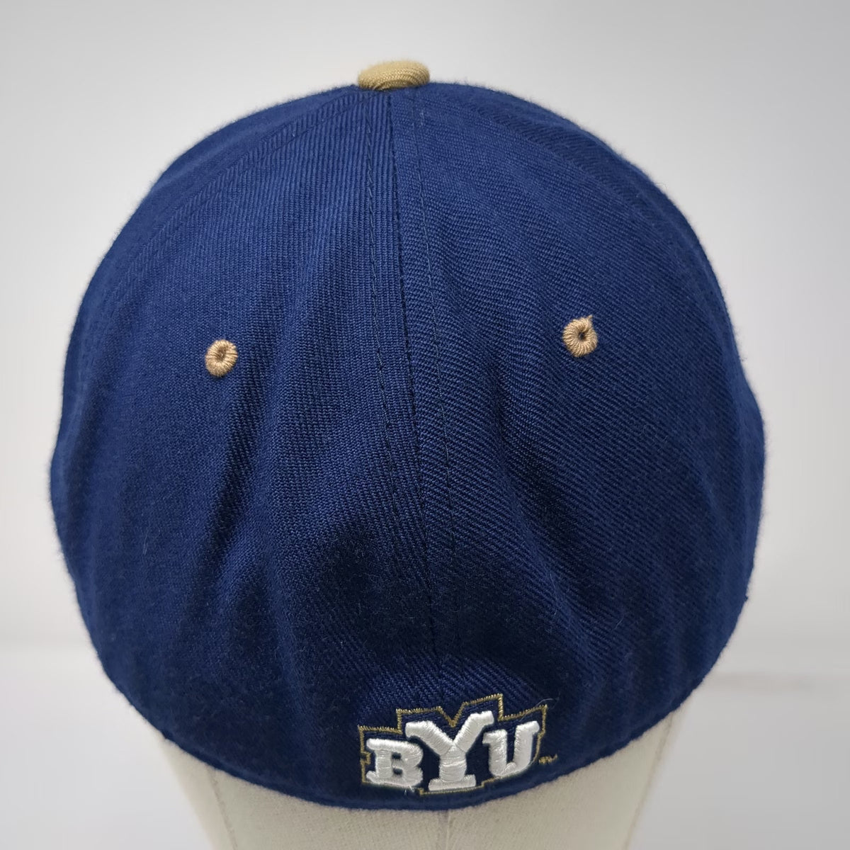 BYU Cougars NCAA Zephyr Baseball Cap Blue 7 1/2 Wool Blend Fitted White Gold Hat