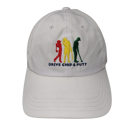 Drive Chip & Putt Strapback Hat White One Size Adjustable Embroidered Polyester