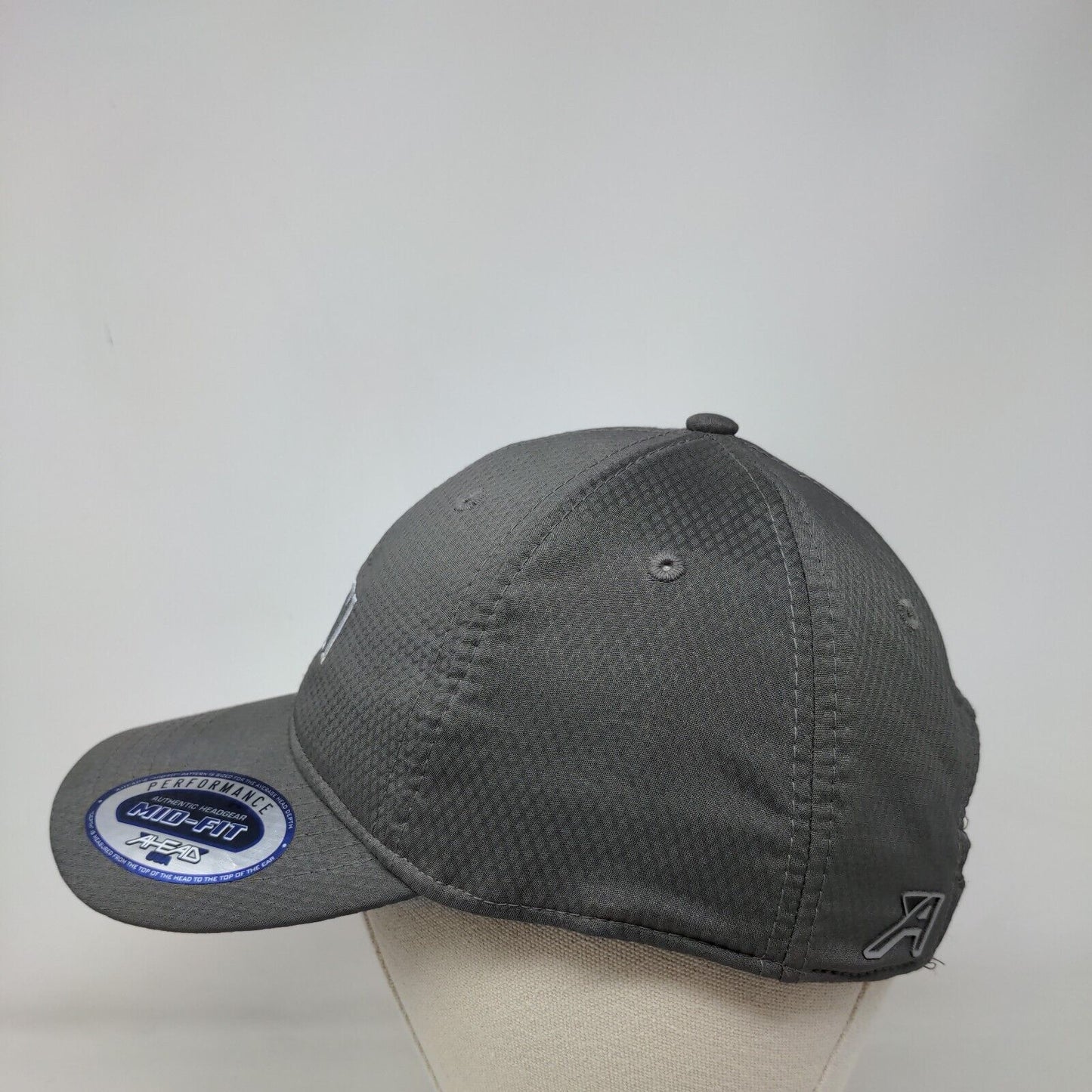 MCI Strapback Hat Gray One Size Mid Fit Adjustable Embroidered Ahead Performance