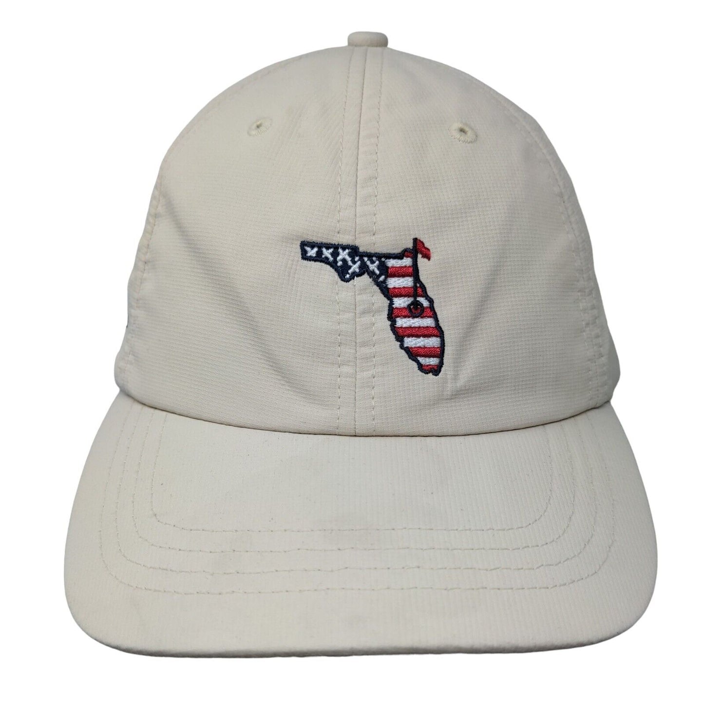 Celebration Golf Club Strapback Hat Tan Classic Cut Embroidered Ahead